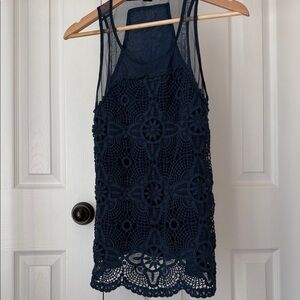 Ring Navy Lace Skirt